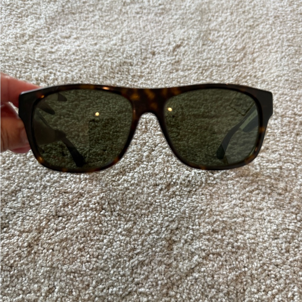 Gucci Tortoise Frame Sunglasses with Green Lenses